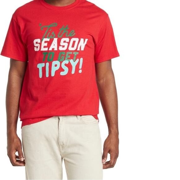 Mens American Needle Tis The Season to Get Tipsy T shirt - Picture 1 of 5